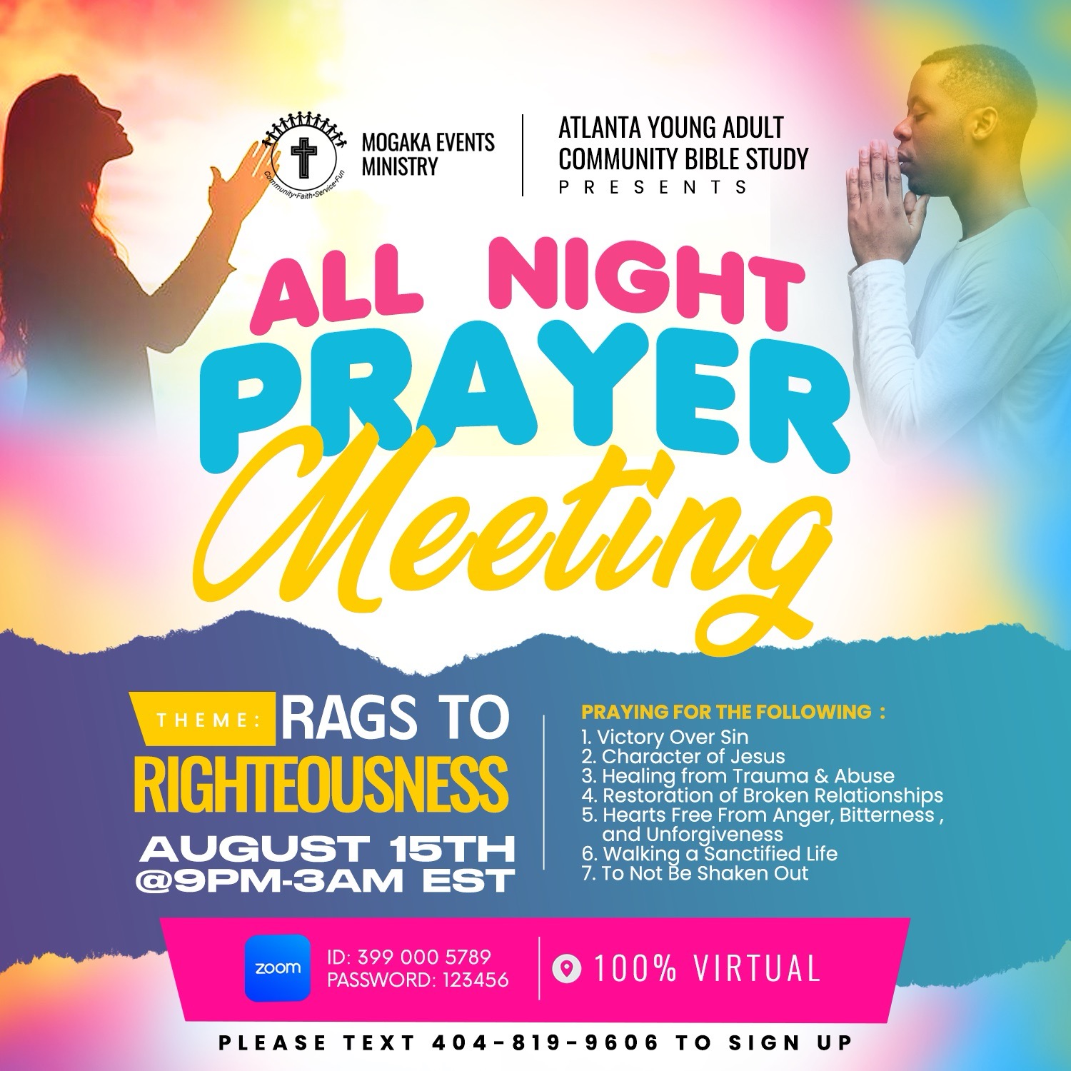 All Night Prayer Meeting Flyer