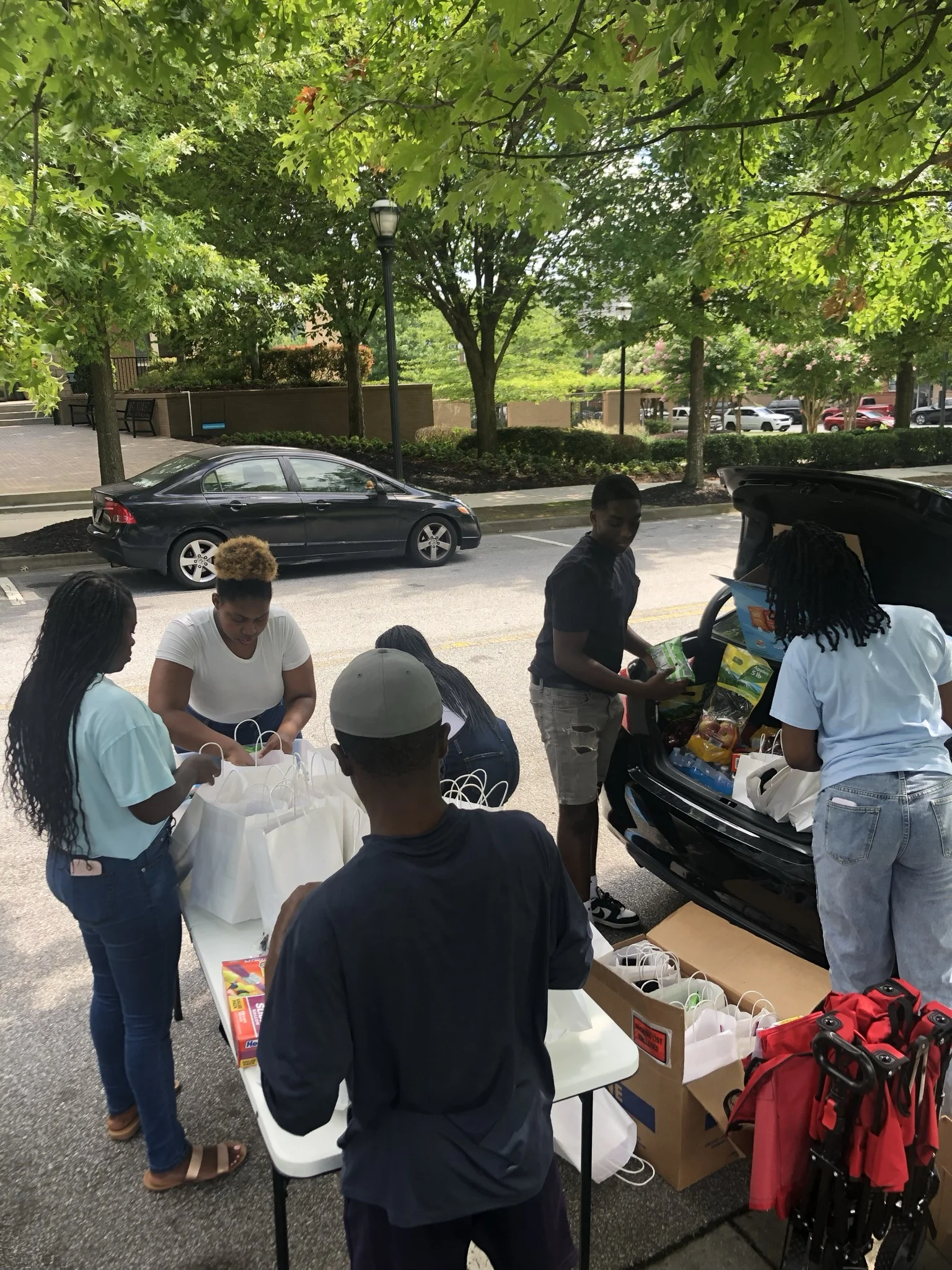 Young adults in Atlanta sharing a quiet moment of fellowship